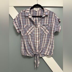 Anthropologie - Cloth & Stone Multicolor Plaid Button-Down Shirt